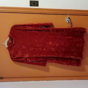NWT Simply Vera Red crushed velvet long sleeve dress